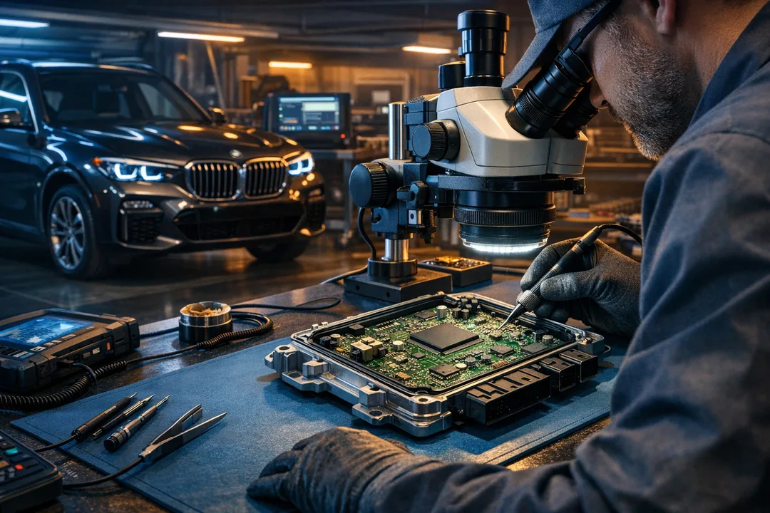 BMW X5 (G05) stalls while driving; DME internal fault repair.