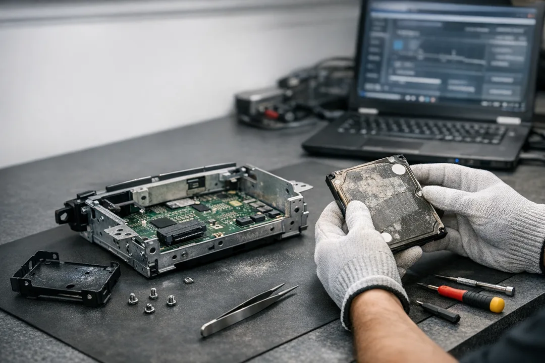 Discover the common causes of BMW NBT and NBT EVO HDD failure, including limited service life, road vibrations, mechanical damage, dust, and moisture. Learn how professional HDD repair and replacement can restore navigation, media, Bluetooth, and system performance.

